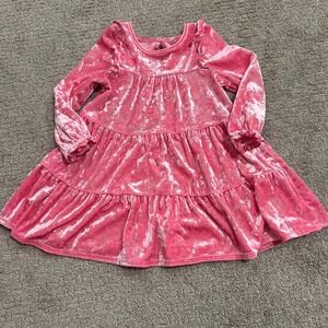 Cat & Jack Bright Pink Velvet Dress 2T